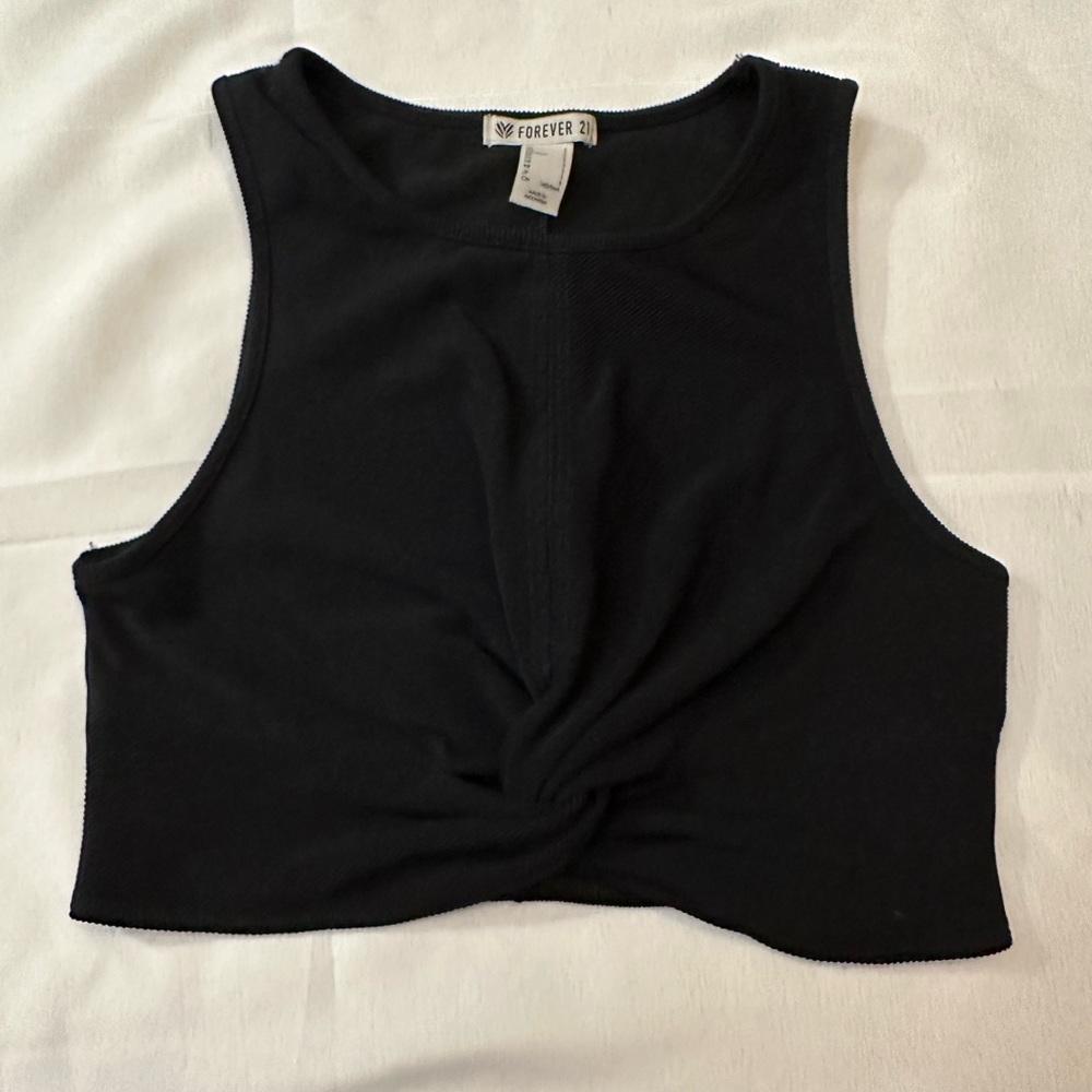 Forever 21 Front Cross Athletic Crop Top